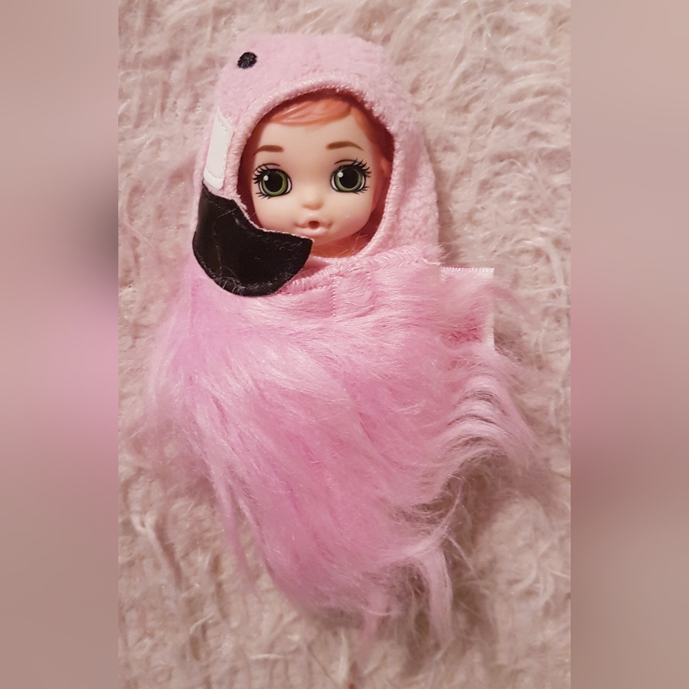 Baby Born Surprise Flamingo Doll Mini Zapf Creations Red Hair Green Eyes